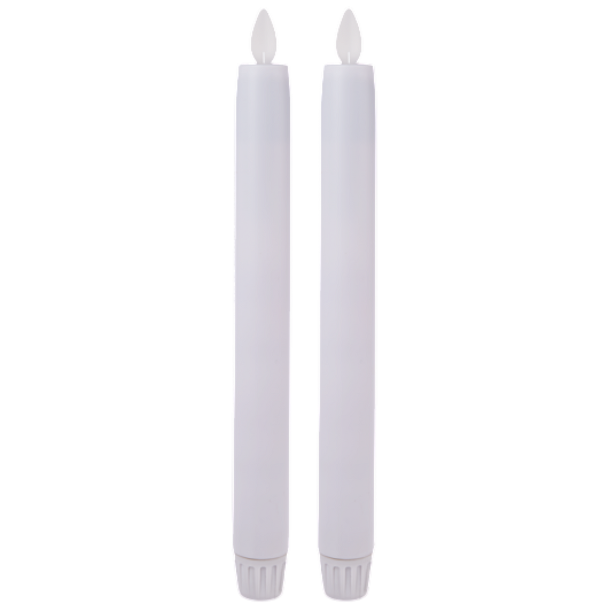 White LED Resin - 2 Piece Taper Candle Set