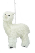 Fluffy Alpaca Ornament - White