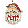 Laser Cut Wooden Ornament - Merry Santa Beard