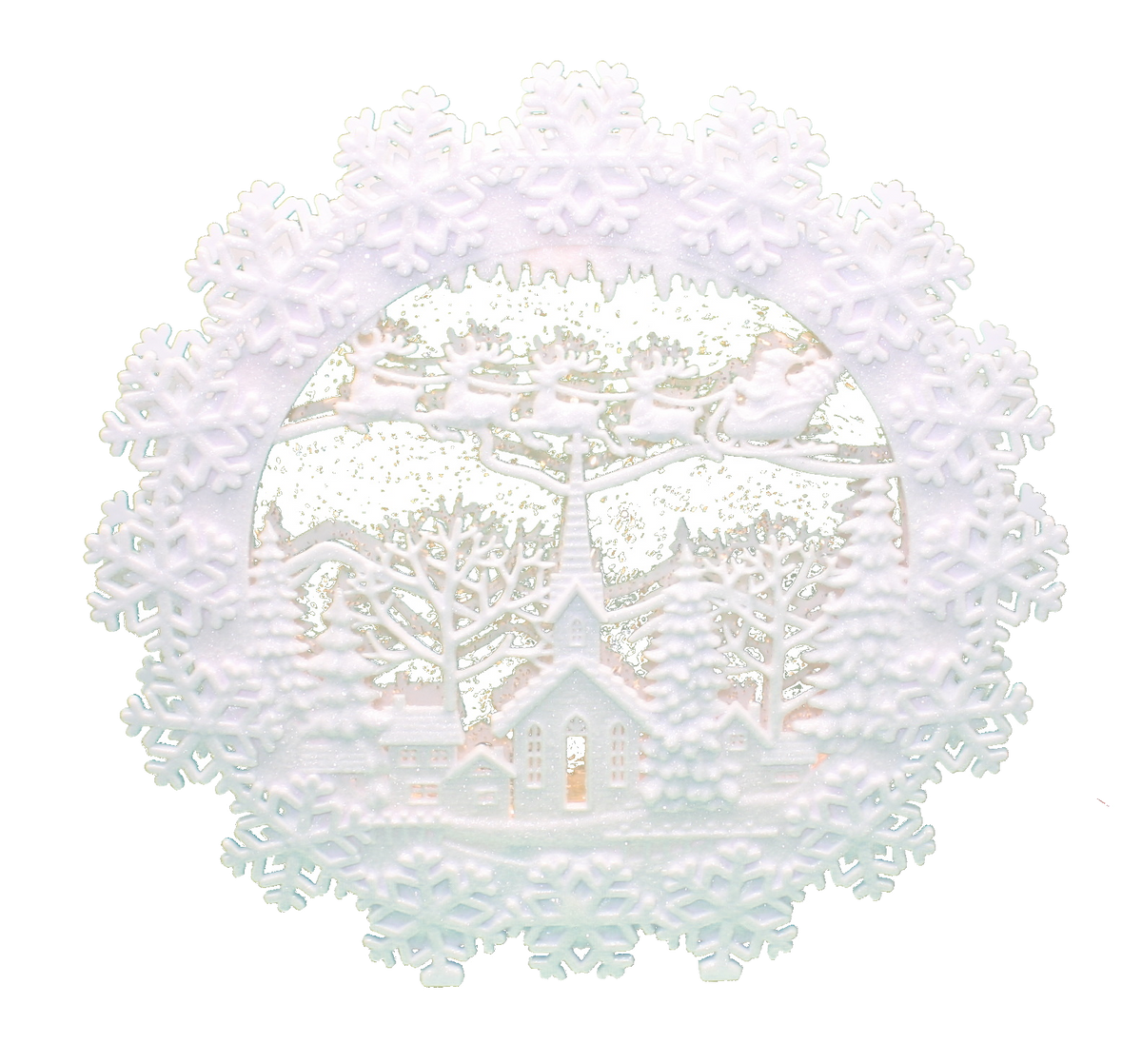 Lighted Spinning Water Globe Snowflake Wreath