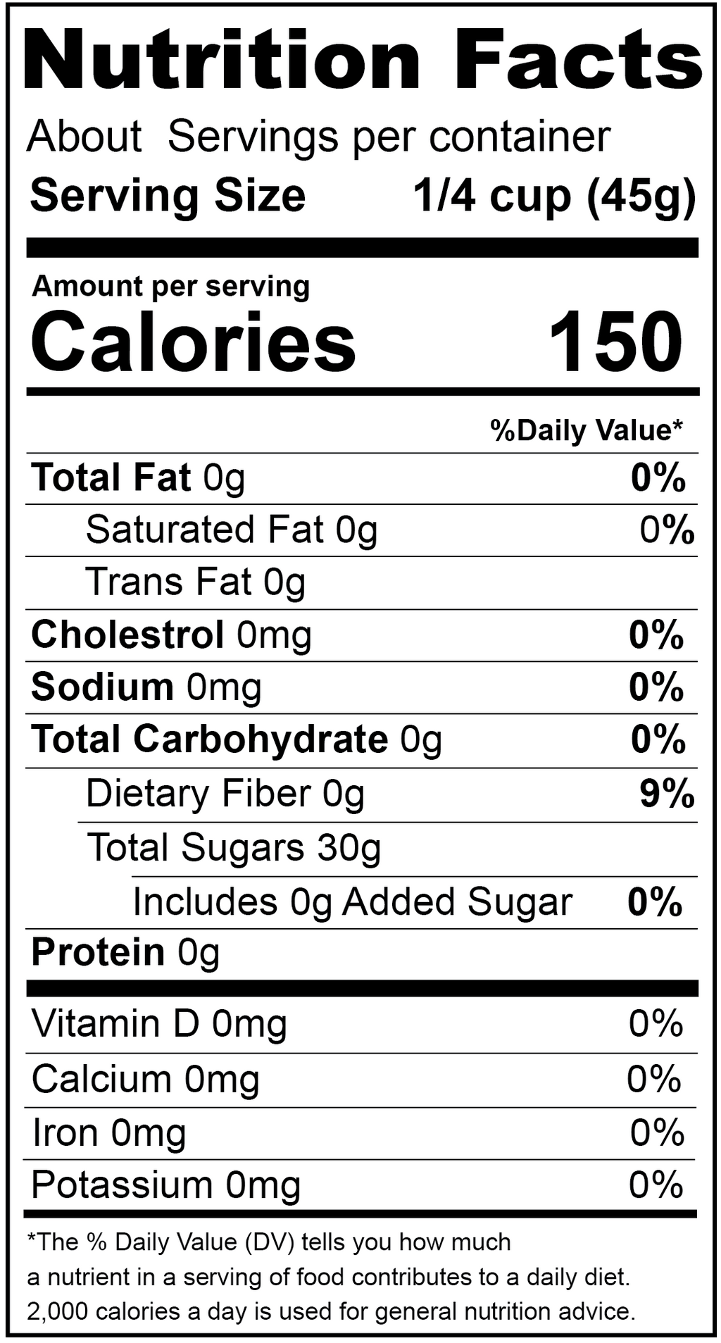 Date Sugar, Granulated