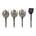 Solar Powered Copper Lily lights - set of 3