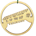 Round Wooden Vermont Covered Bridge Ornament