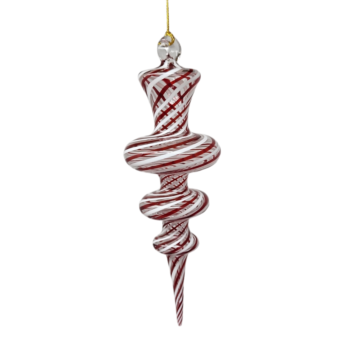 Peppermint Swirl - 3 Torus - Egyptian Glass Ornament