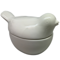 Bird Covered Candle Dish - Fresh Linen