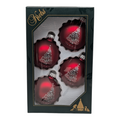 Krebs Value Glass Ornament 4 pack - Deep Red Fa La La
