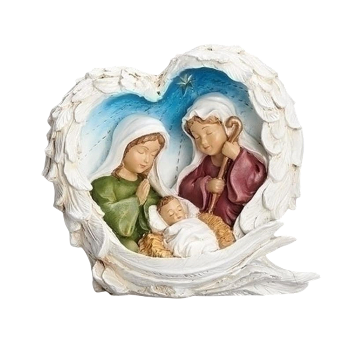 Shepherd Children Wrapped in Angel Wings Figurine