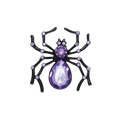 Purple Crystal Spider Pin