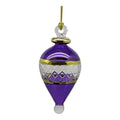 Lattice Glass Ornaments With Gold Accents - Purple Teardrop