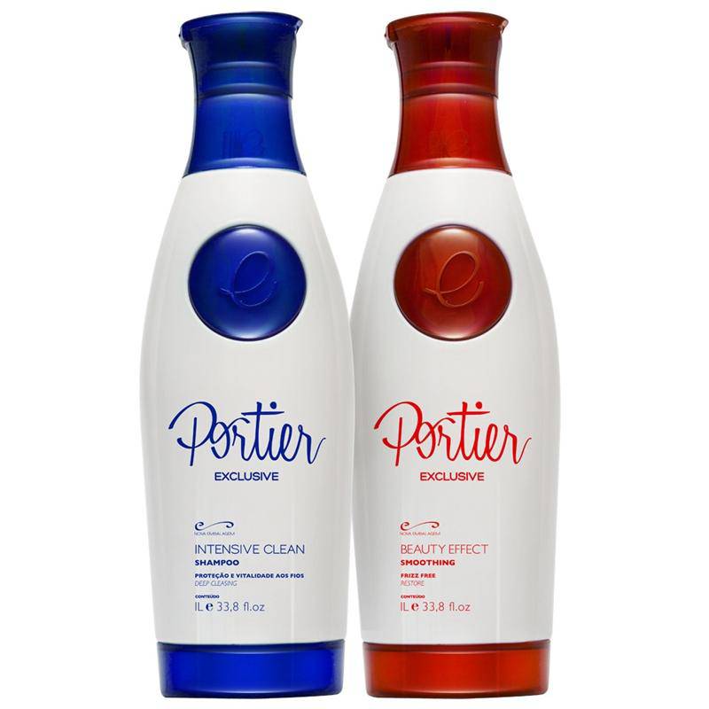 Portier Exclusive Professional Hair Straightening Kit. Frizz-Free Smoothness & Natural Shine33oz 1000ml