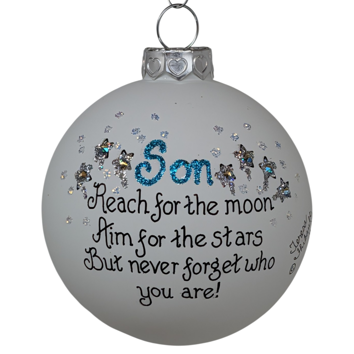 Christmas Keepsake Glass Ornament - Son - Reach for the Moon