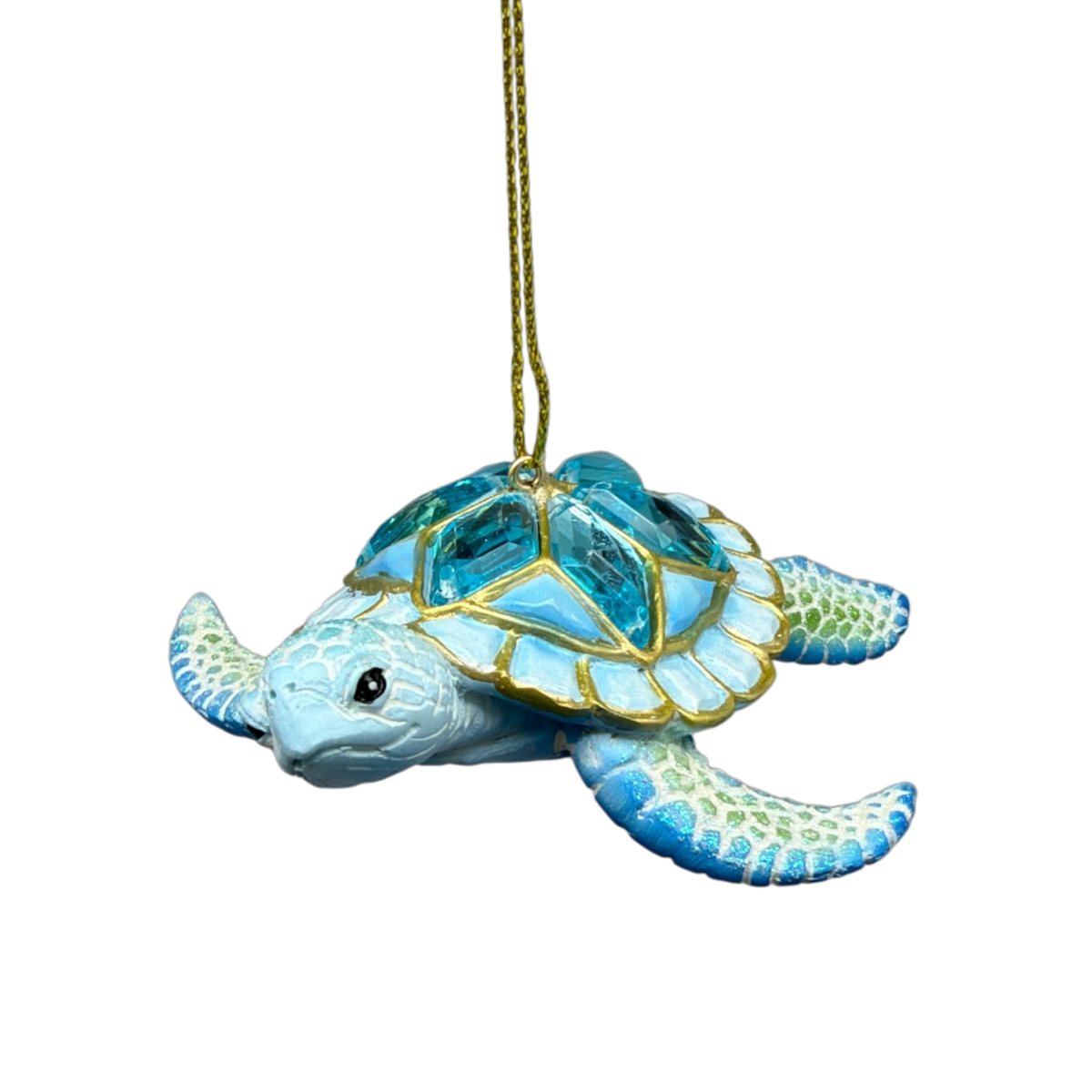 Sea Turtle with Light Blue Gems Ornament