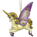 Purple Winged / Gold Mane Unicorn Ornament
