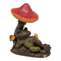 Resin Frog Laying under a Mushoom -