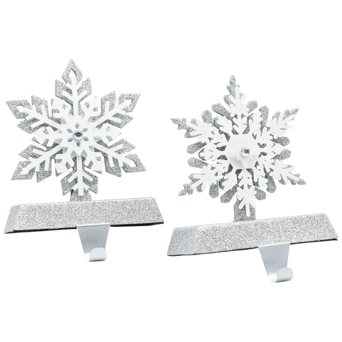 Lighted Snowflake Stocking Hanger - 2 Piece Set