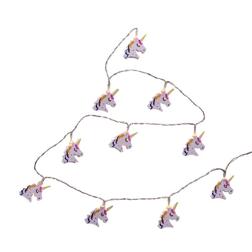 10-Light USB Battery-Operated Multicolored LED Unicorn Light Set