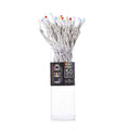 50-Light Multi-Color Frosted LED String Light Set With White Wire
