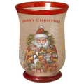 Frosted Glass Santa Hurricane Candleholder