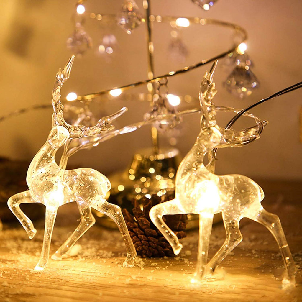 LED Warm White Christmas Lights Reindeer String Lights