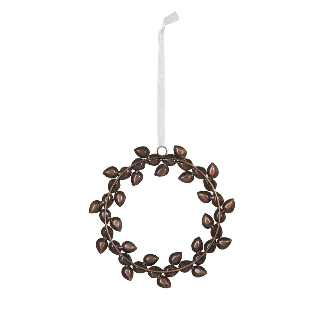 5-Inch Antique Silver Gem Wreath Ornament
