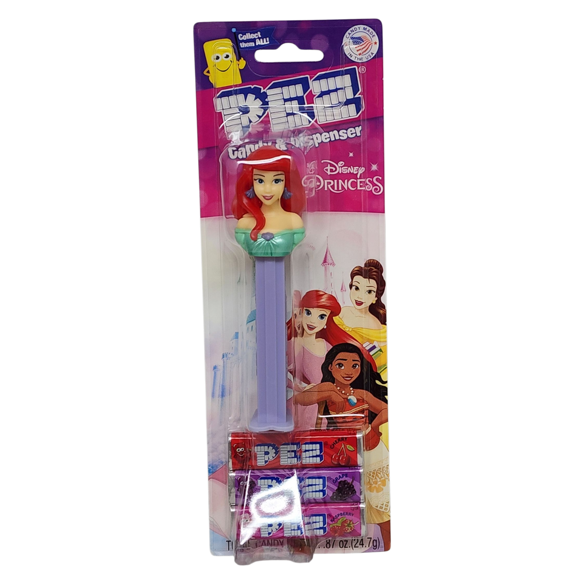Pez 'Disney Princess' Dispenser with 3 Candy rolls - Ariel - Green Dress