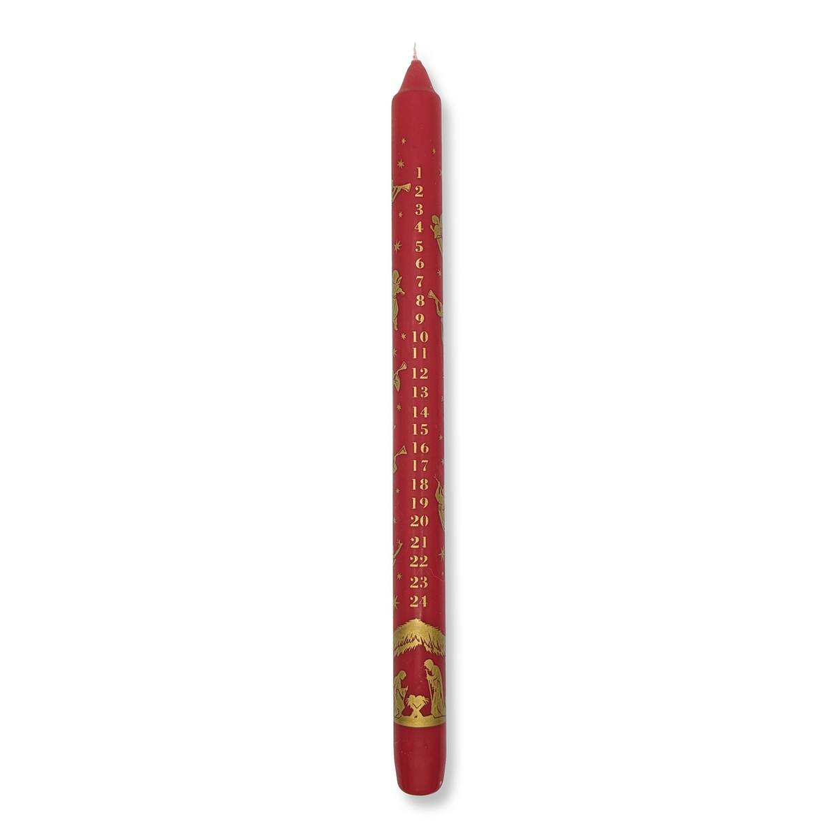 Barbara Behr Nativity Red and Gold Dinner Candle