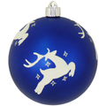 6" (150mm) Commercial Shatterproof Ball Ornament - Regal Blue with Reindeers