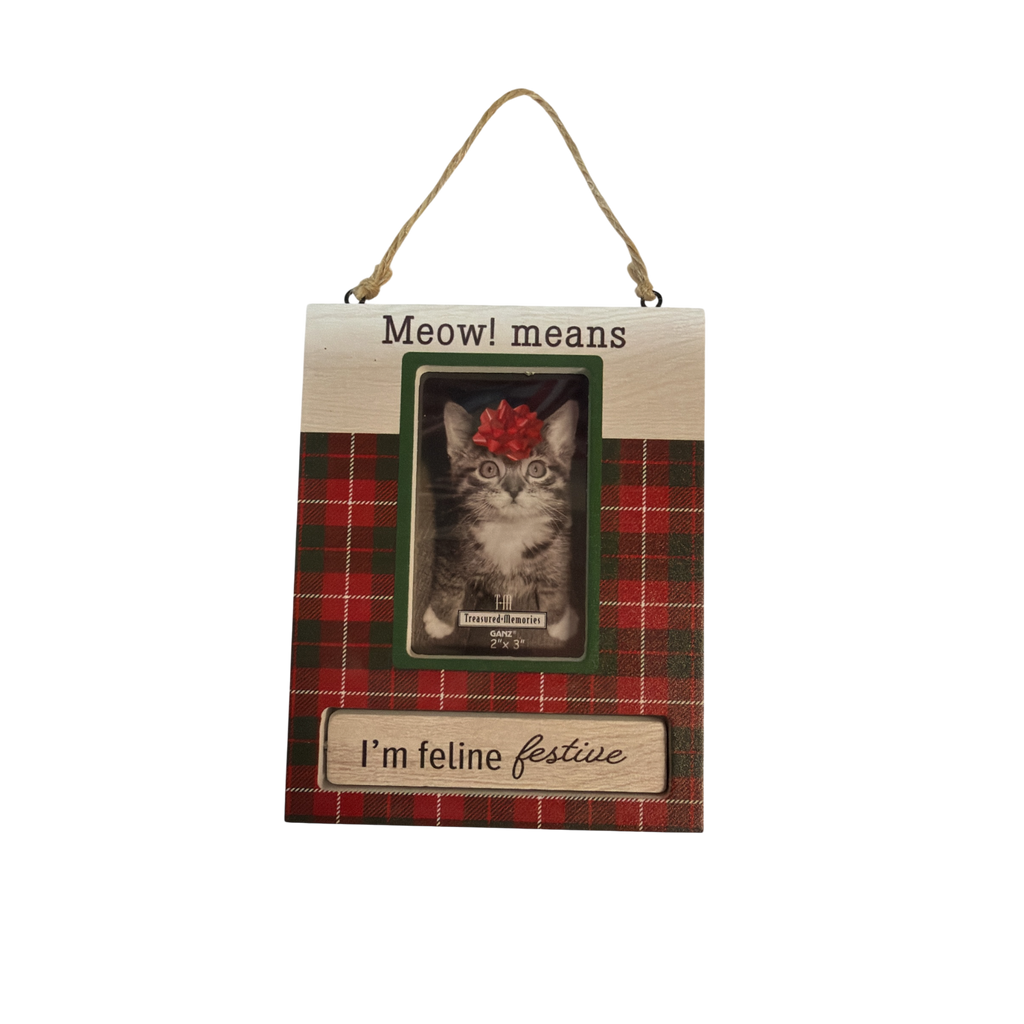 Pet Photo Frame Ornament - Meow! Means Meowy Christmas