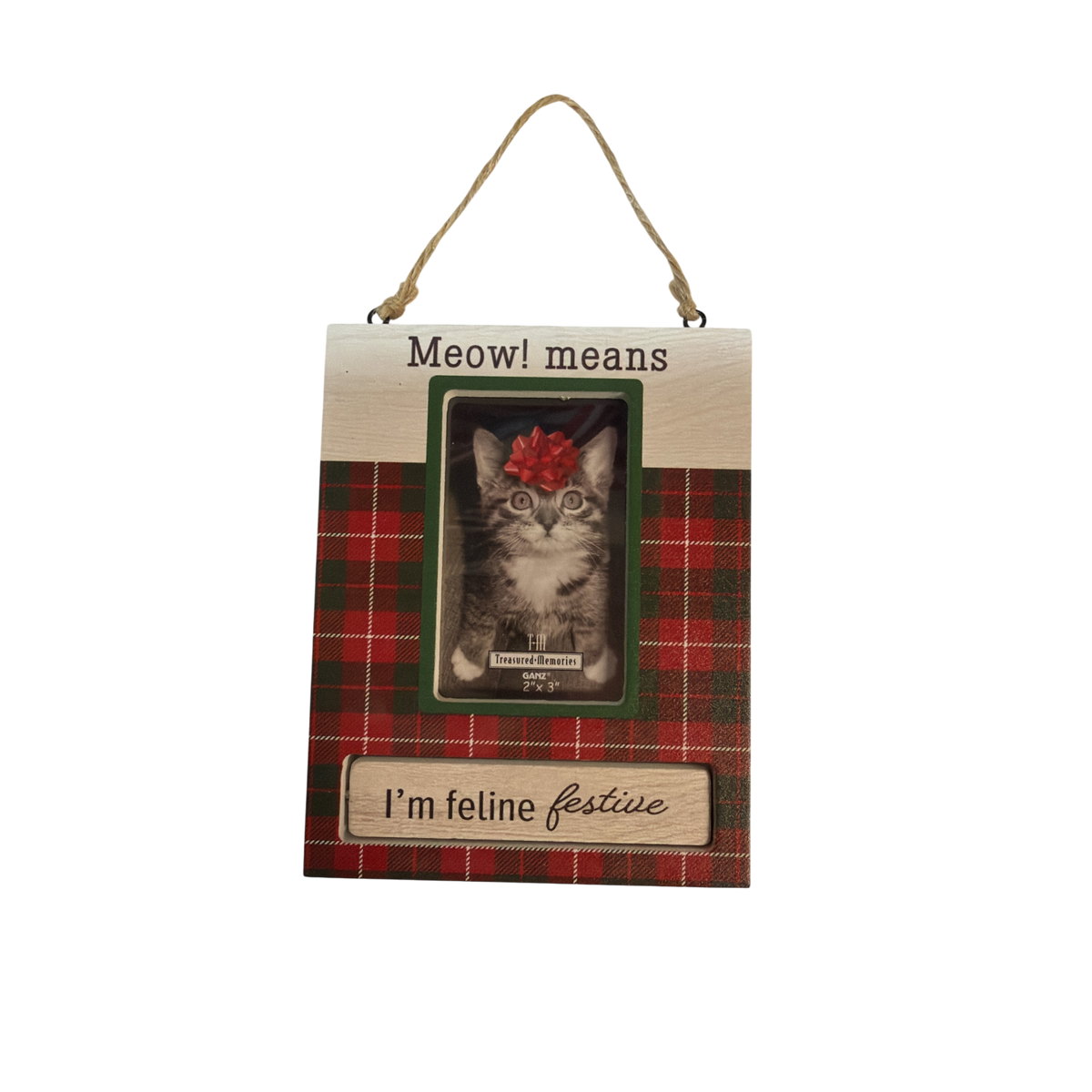 Pet Photo Frame Ornament - Meow! Means Meowy Christmas