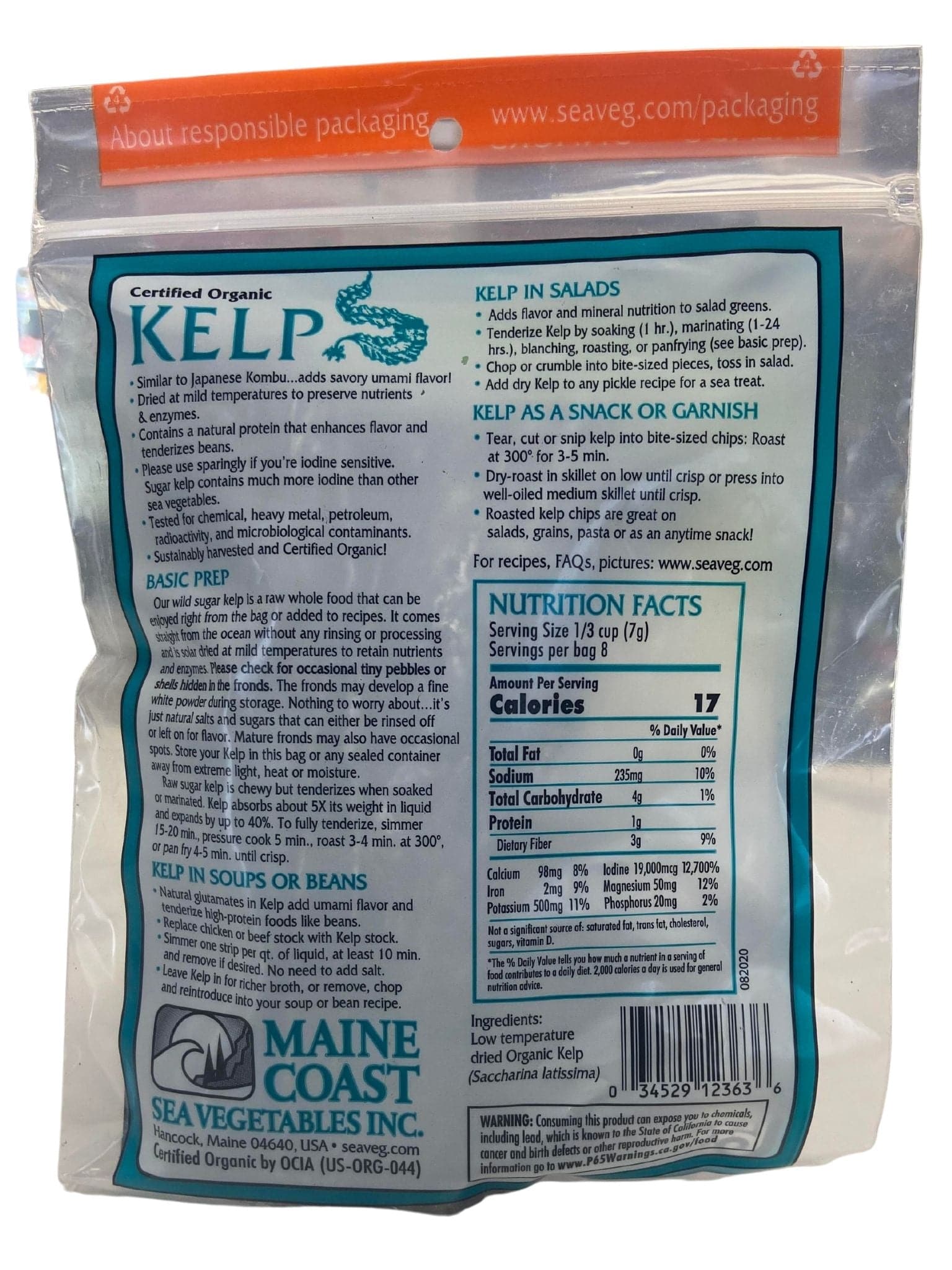 Kelp, Wild Atlantic, Kombu