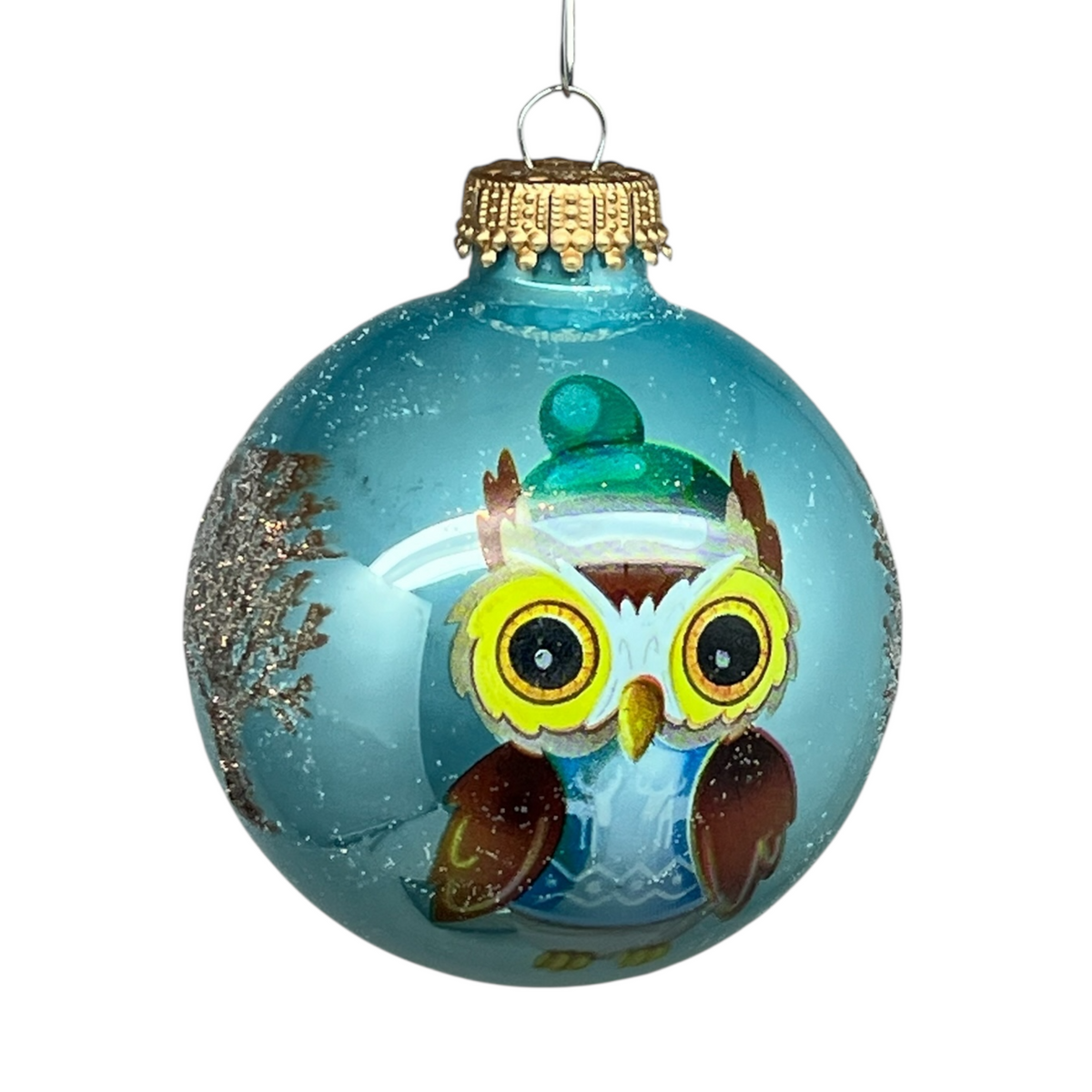Krebs Value Glass Ball 4 pack - Powder Blue Owls