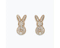 Sparkling Bunny Earrings with Pearl Tail