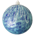 8" (200mm) Commercial Shatterproof Ball Ornament - Serenity with Sponged Glitter