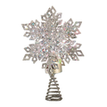 Lighted Silver Snowflake Tree Topper