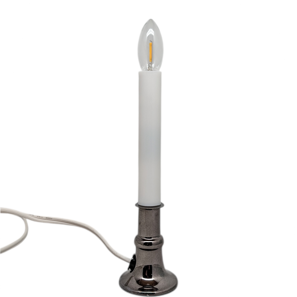 Dark Pewter Candle with LED Bulb and Sensor