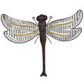 Galvanized Dragonfly Wall Decor With Bead Accents
