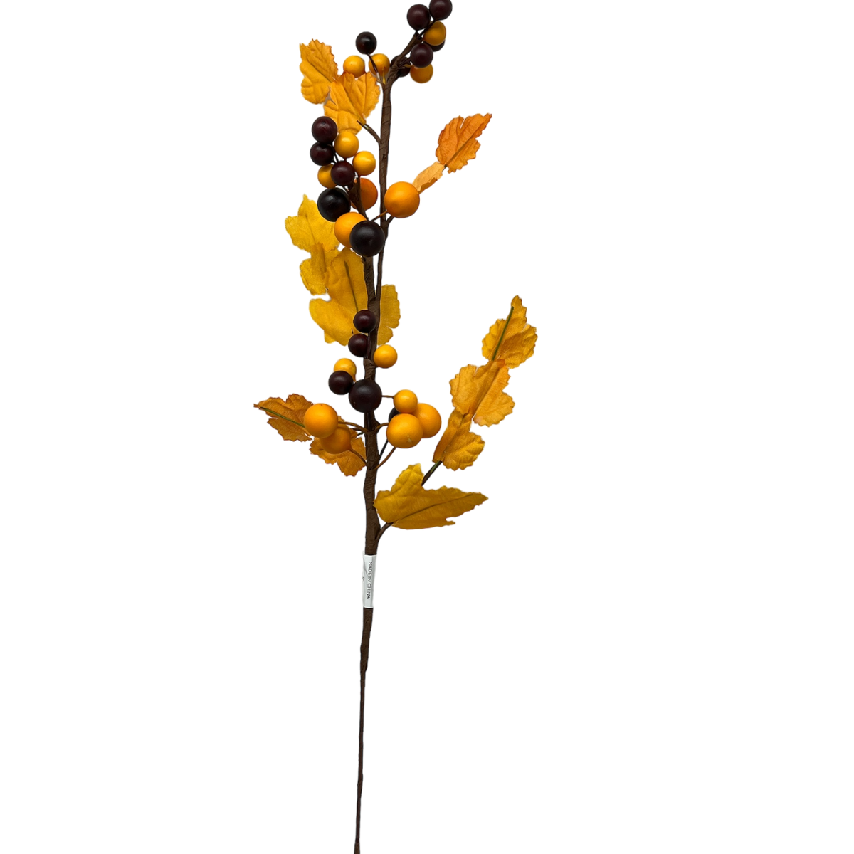 Orange/Burgandy Grape Cluster Spray  With Autumn Leaves 15 1/2 Inch