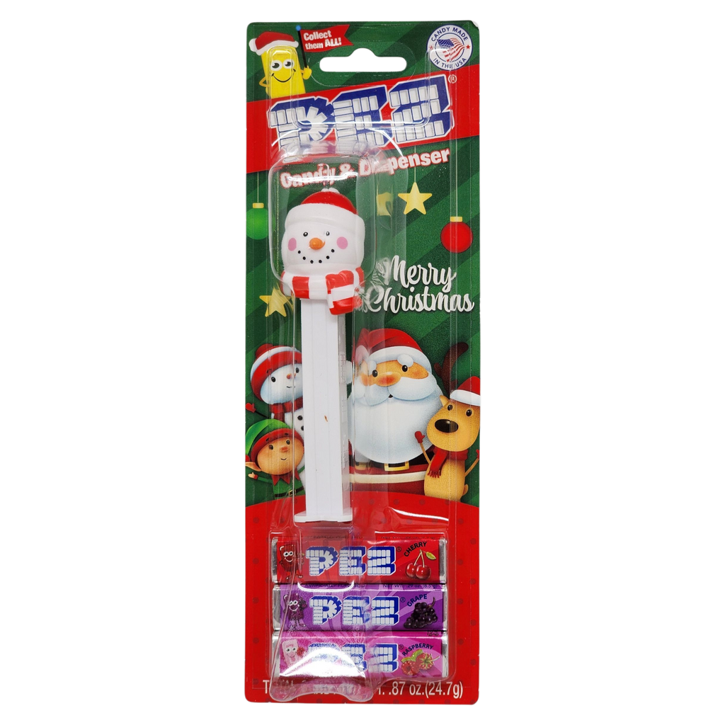 Christmas Pez Dispenser with 3 Rolls of Candy - Frosty