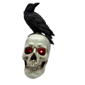 Gothic Crow on Skull Light-Up Figurine - The Shadow Hunter