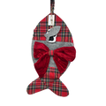 Fish Shaped Plaid Stocking  For Pets