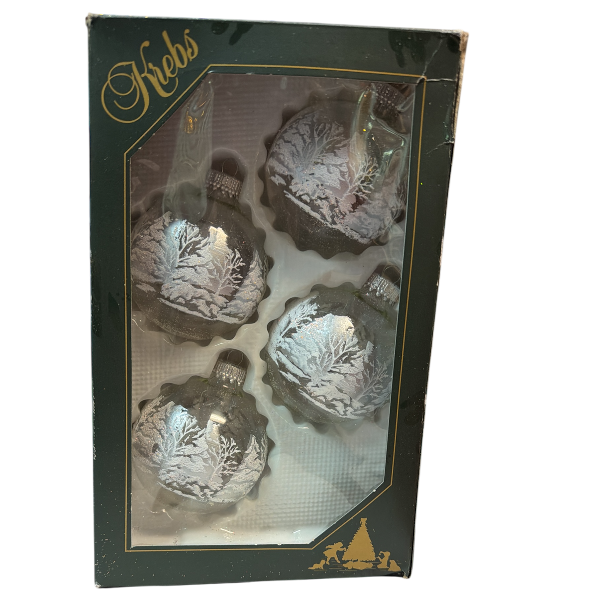 Krebs  Glass Ornament 4 pack - Winter Woods