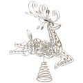 Crystal & Wire Reindeer Treetopper - 13 Inch