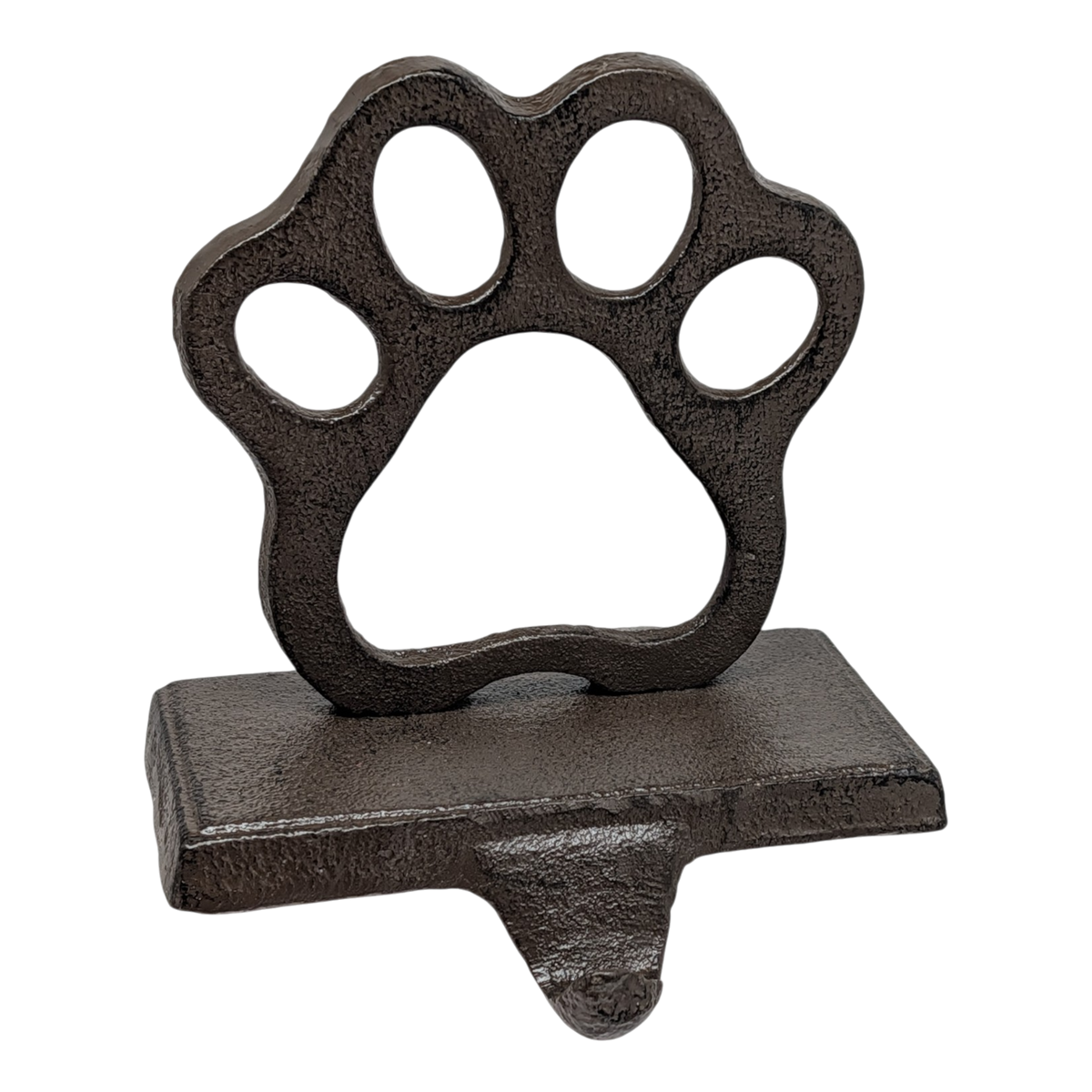 Cast Iron Paw Print Stocking Holder - Charcoal