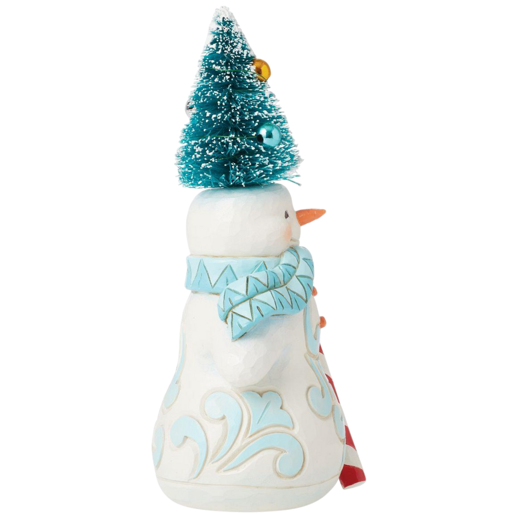 Snowman with Sisal Tree Hat Figurine