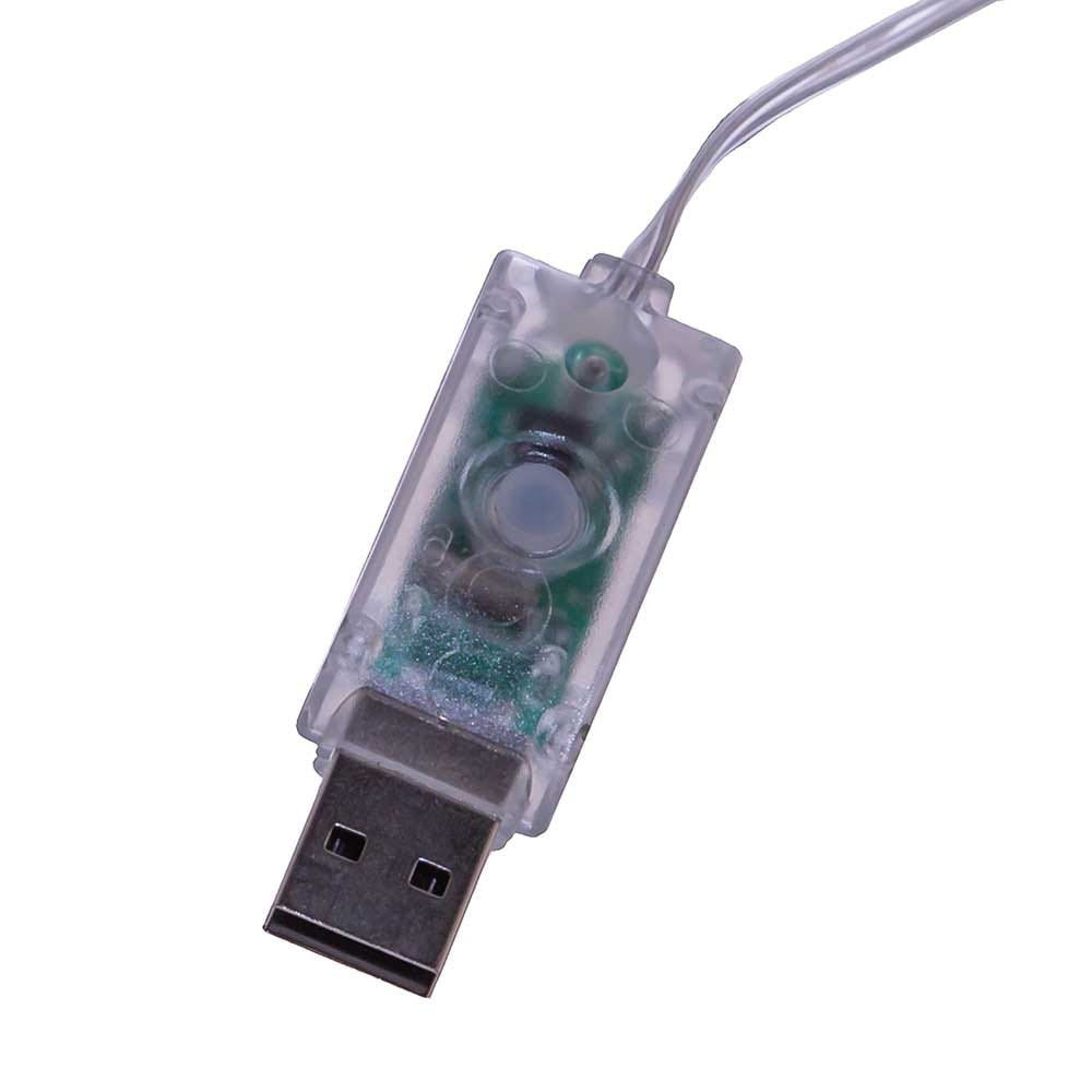 100MM USB Lighted Glass Ball Ornament - Green