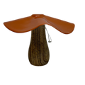 Metal and Mango Wood Mushroom  - Burnt Orange