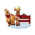 Reindeer Couple with Park Sign Personalized Christmas Ornament