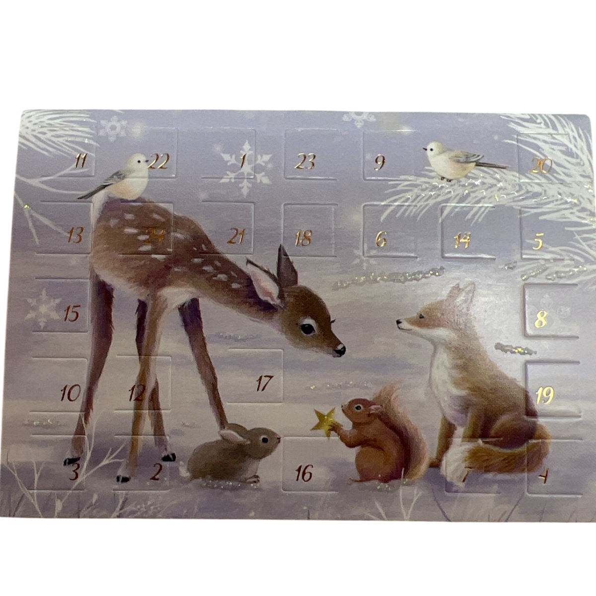 Woodland Deer Friends Winter Miniature  Advent Calendar Card