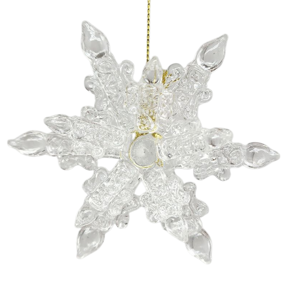 Spunglass Ornament - Clear Snowflake