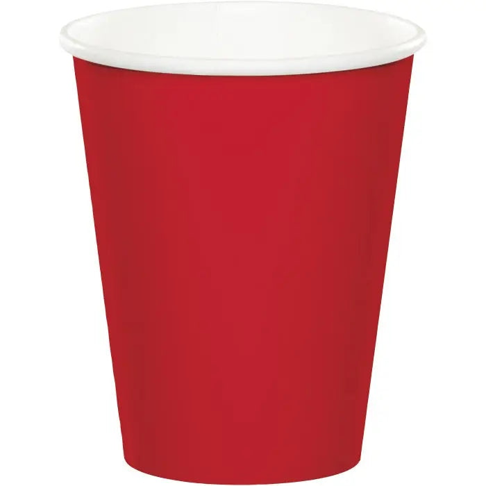 Red 9 oz Hot And  Cold Paper Cups